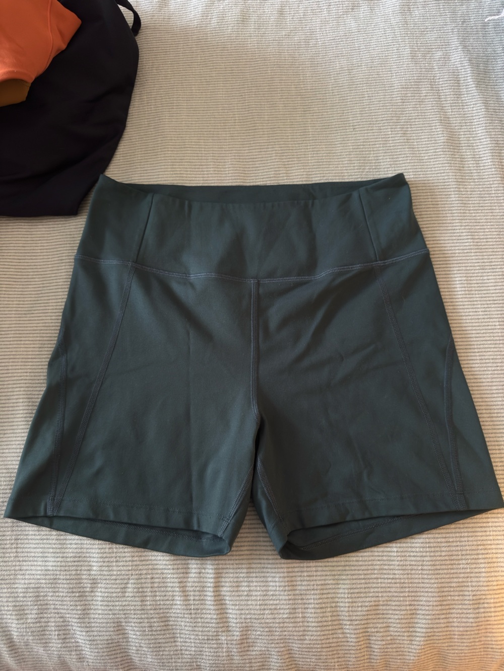 Girlfriend collective high rise green shorts